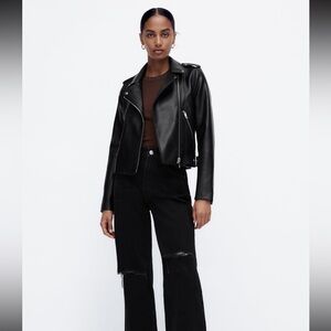 Zara Faux Leather Biker Jacket